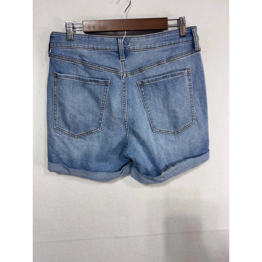 Old Navy Women's 12 Blue Denim Shorts High-Rise Wow Cuffed